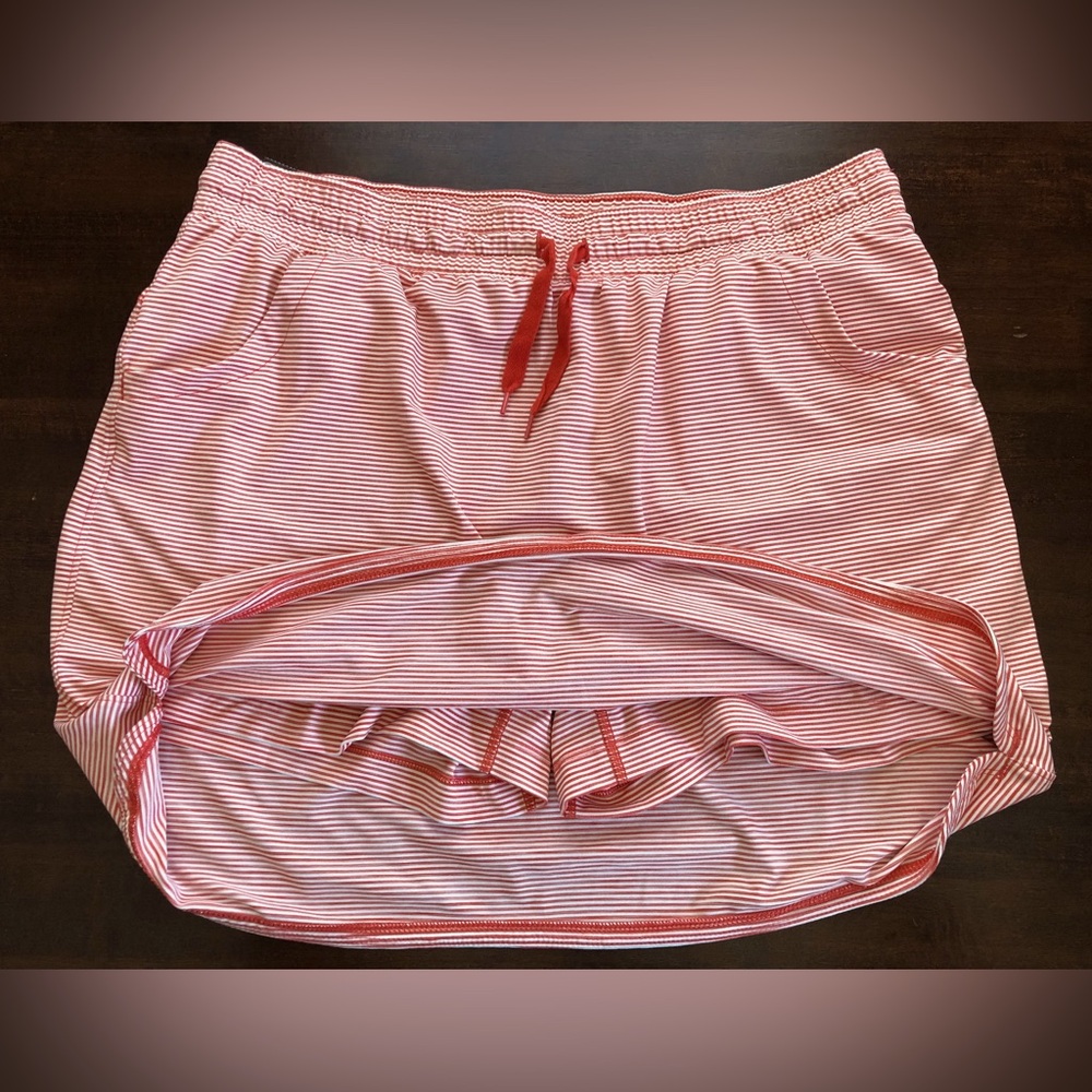 Duluth Skort - Women’s Orange/White Striped Skort. Electric Waist. Size Large